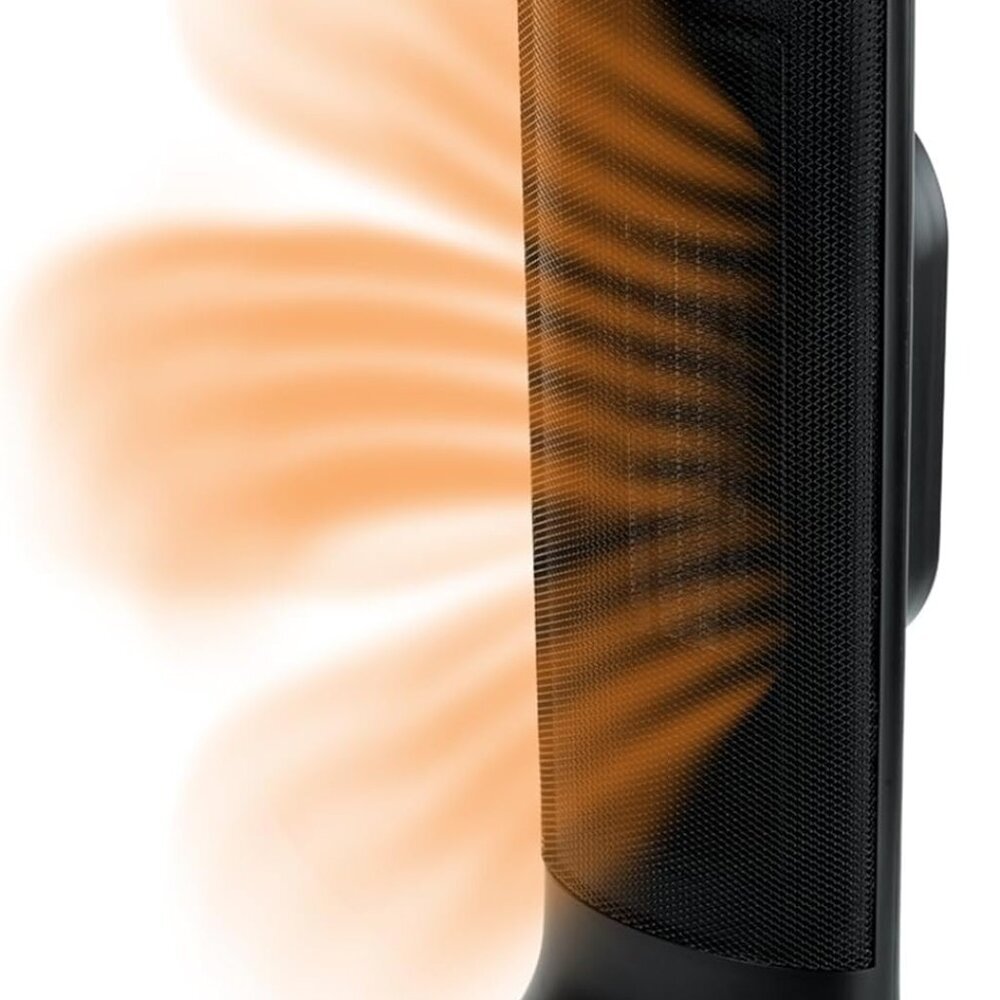 Slim Ceramic Tower Heater, Large Room, Black – Easy to Use Ceramic Heater – Slim